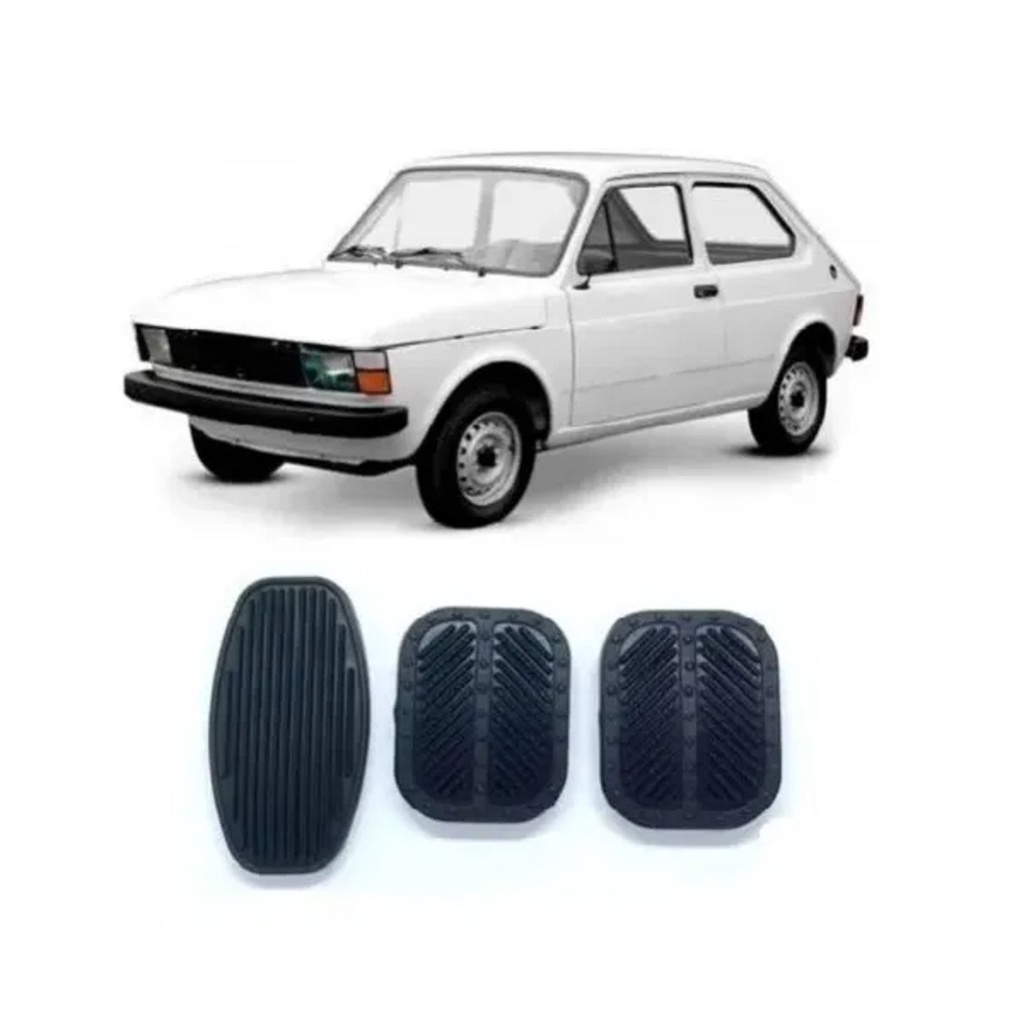Kit de Capas dos Pedais Acelerador Freio e Embreagem para Fiat 147 Oggi Panorama City Fiorino até 86