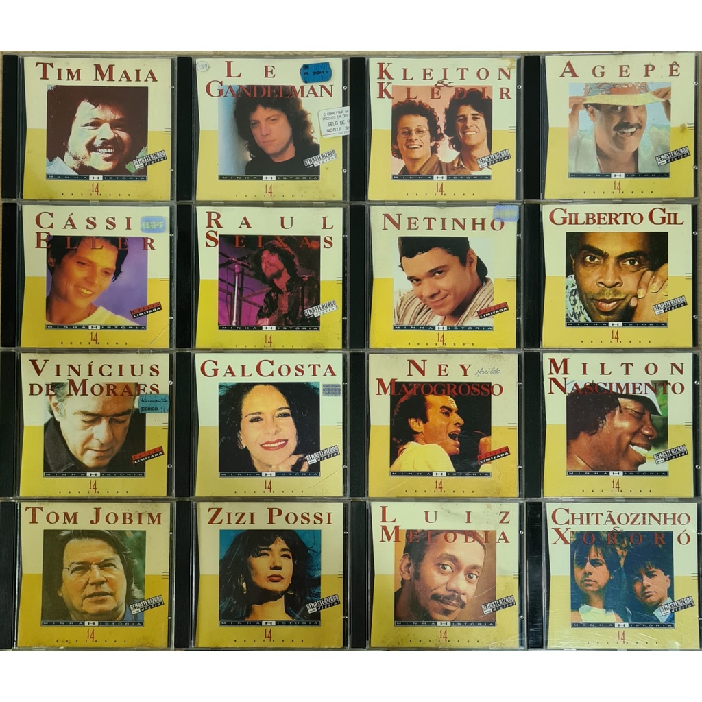 CD Coletânea Minha História - Marina Ney Agepê Milton Caetano Tom Gil Emílio Zizi Cazuza - Lote MH