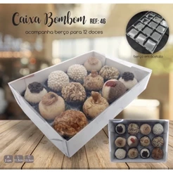 10 caixas 12 doces branca + 10 berços 12 doces Ref 46(CHOCO)