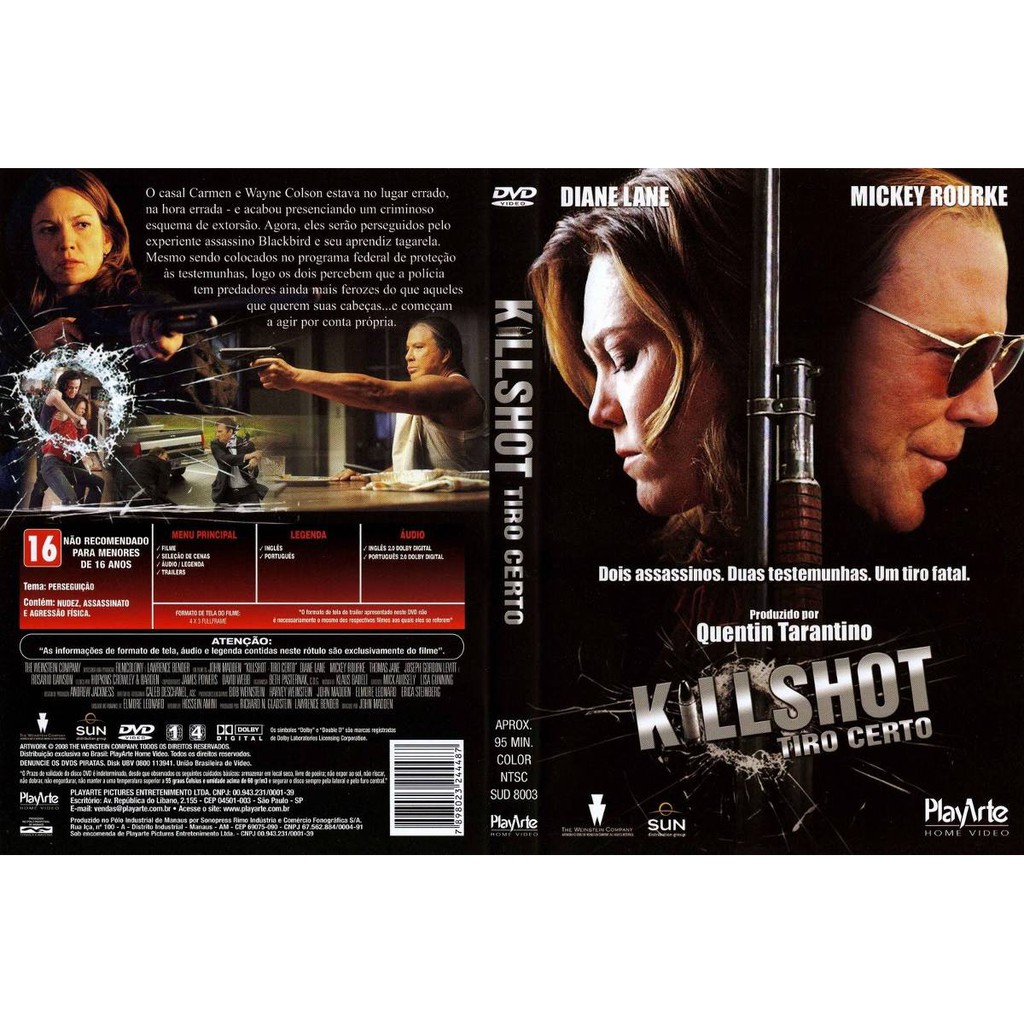Dvd Killshot - Tiro Certo, Diane Lane, Ação, Original