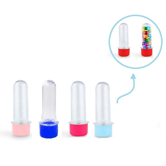 Kit com 10 unidades Mini Tubetes Tubo de ensaio 08 cm Lembrancinhas ...