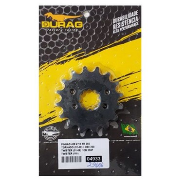 Pinhão 16 Dentes Tornado / Twister /Kart Cross- Corrente Fina P428 - Durag