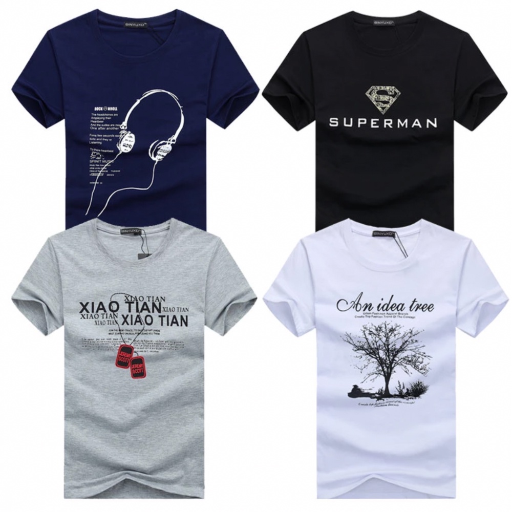 Kit 5 Camiseta Masculina Blusas Estampadas 100% Algodão G1 G2 G3
