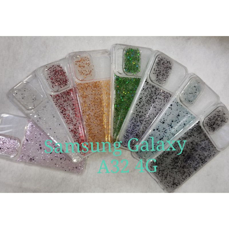 CAPA Silicone Case/ CAPINHA GLITTER LUXO TRANSPARENTE  Para Samsung Galaxy  A32 4G Com Protetor de Câmera