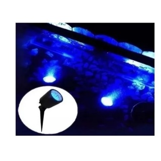 Espeto Azul Led 15w Iluminaçao Jardim Prova Dágua Lumina