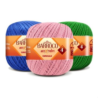 Barbante Barroco MAXCOLOR Fio N° 4 Círculo 200 gramas para Crochê, Tricô e Amigurumi em Oferta na Shopee