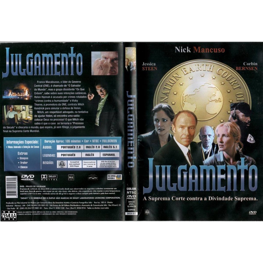 Dvd Julgamento, Nick Mancuso, Suspense, Original