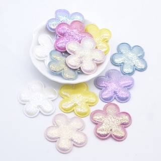 40 Pcs 38mm Acolchoado Glitter Flor Applique Para Roupas Artesanato Suprimentos De Costura Patches DIY Headwear Grampos De Cabelo Arco Decoração