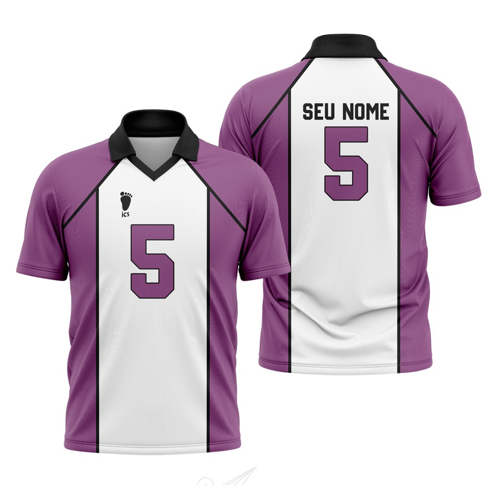 Camiseta Premium Uniforme Shiratorizawa Nome e Número Personalizável Anime Haikyuu em Oferta na Shopee