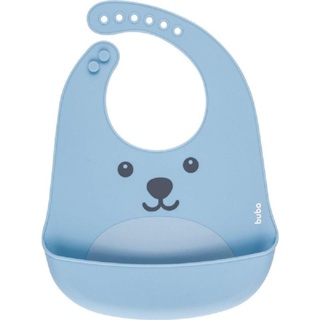 Babador de Silicone Gumy com Porta Migalhas Azul Buba 12092 em Oferta na Shopee