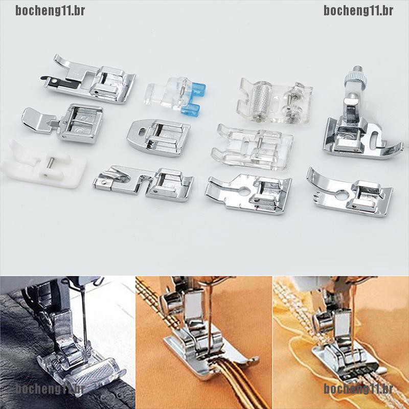 < Rdy + Stock > 11pçs Acessórios Para Máquina De Costura Doméstica Pé Calçador Multi Função