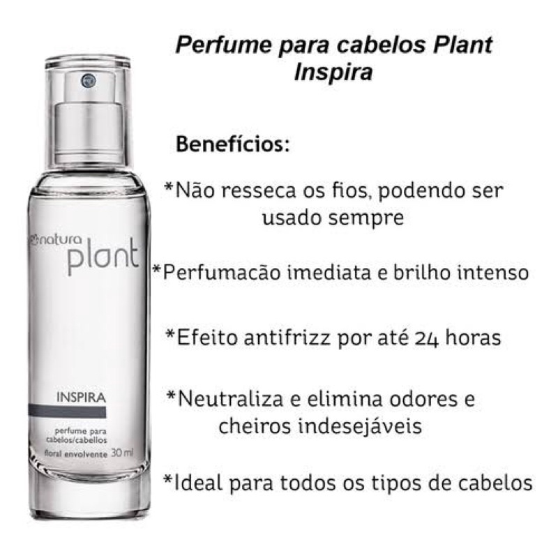 Perfume para cabelos Inspira Natura Plant 30 ml | Shopee Brasil