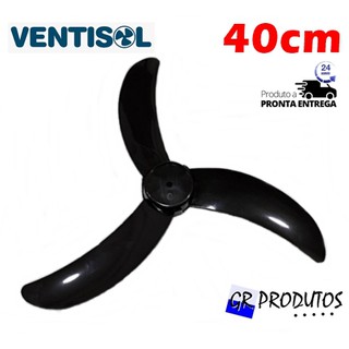Hélice Ventilador Ventisol 40cm 40 3 Pás Preto Universal