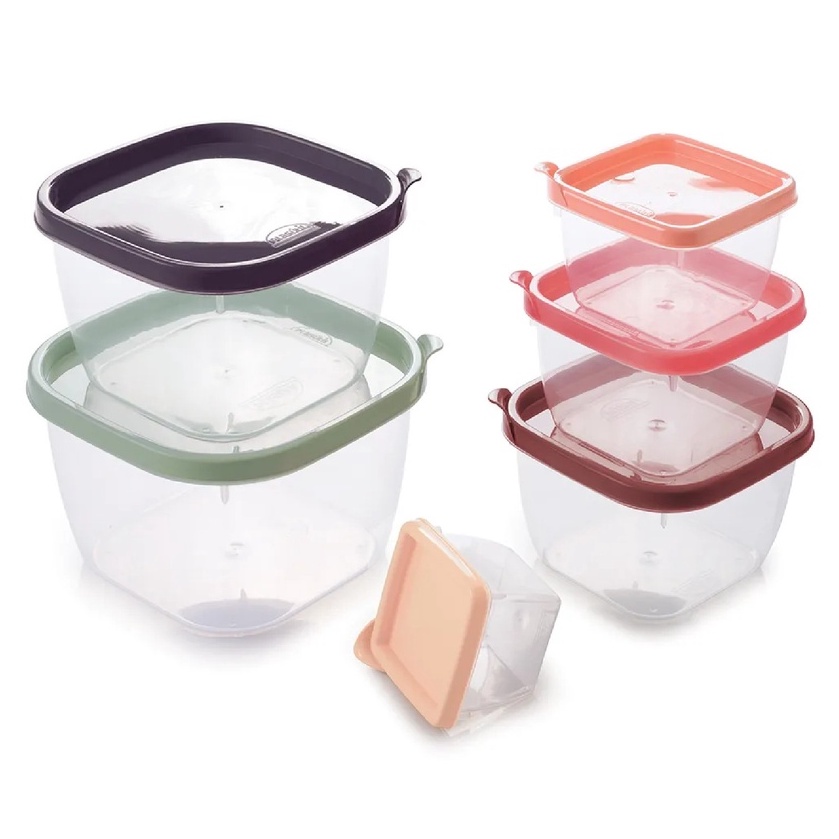 Conjunto Potes  Recipientes Containers Vasilha Conect Plasútil Kit de potes de plástico com tampas