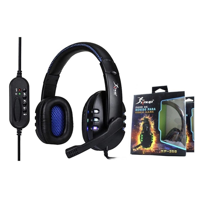 Headset Gamer Usb Pc Ps3 Ps4 Knup Kp359 Com Leds Shopee Brasil