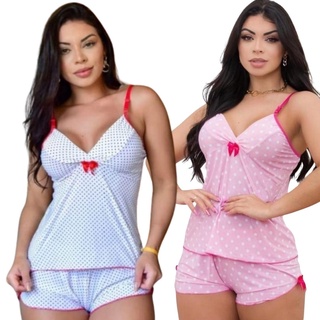 Kit com 02 Baby Doll de Liganete Estampado