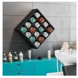 Nicho Porta Toalha Preto Para Salão Barbearia 16 Divisões Mdf em Oferta na Shopee