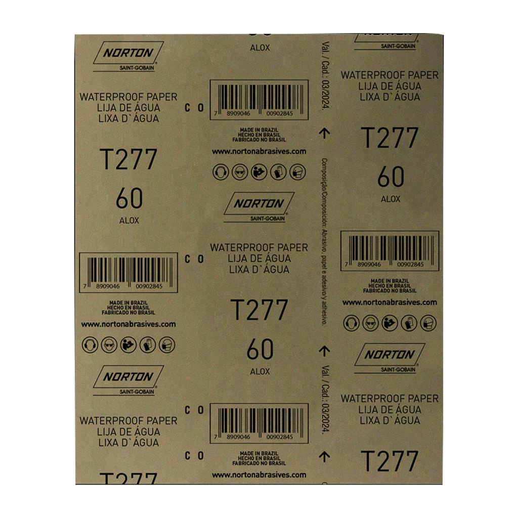 Detalhes do Kit 10 Lixas D'agua 230X280 C240 T277 Norton
