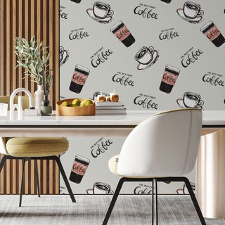 Papel De Parede Café But First Coffee Lavável Antimofo Cozinha Cafeteria Padaria