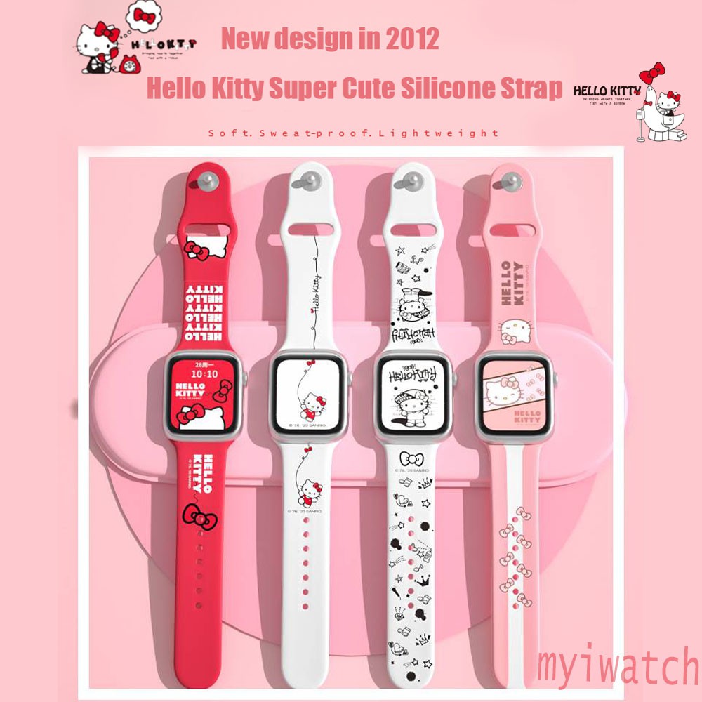 Apple watch strap 41mm 40mm 44mm for Apple iwatch series 7 6 SE 5 4 3 2 1 Cute cartoon soft silicone Apple watch strap 38mm 42mm 45mm