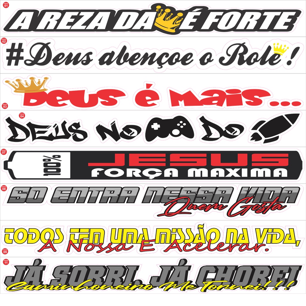 Adesivo de Parabrisa de Carro ou Caminhão Stickers Frases Aprox 1metro ...