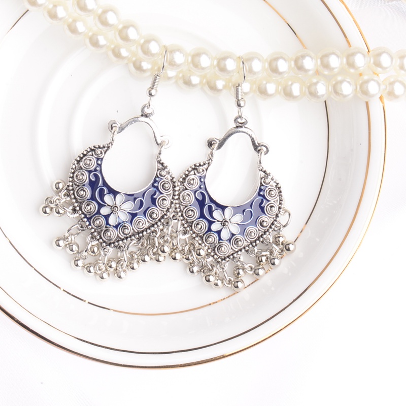 Indiano Jóias Antigo Gypsy Flor Esculpida Oscila Brincos Para As Mulheres Boho Vintage Étnico Liga Beads Tassel Brincos em Oferta na Shopee