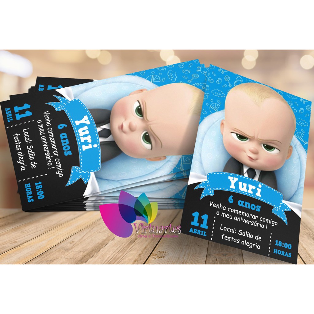 20 Convites aniversário Personalizado  O Poderoso Chefinho - 1