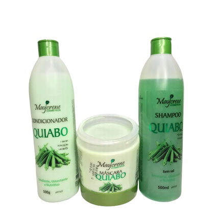 Kit Capilar Quiabo Maycrene 3 iténs 1500 ml