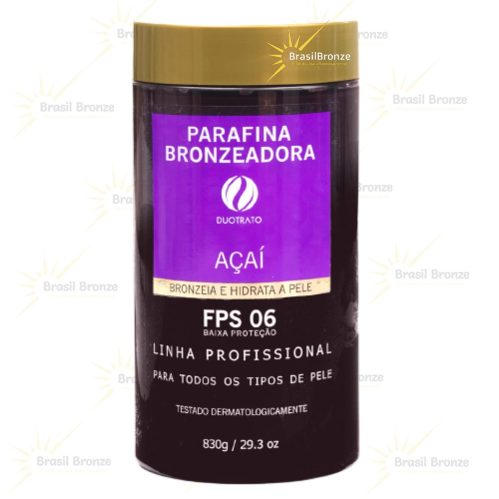 Parafina Bronzeadora Açai FPS6 Duotrato 850g