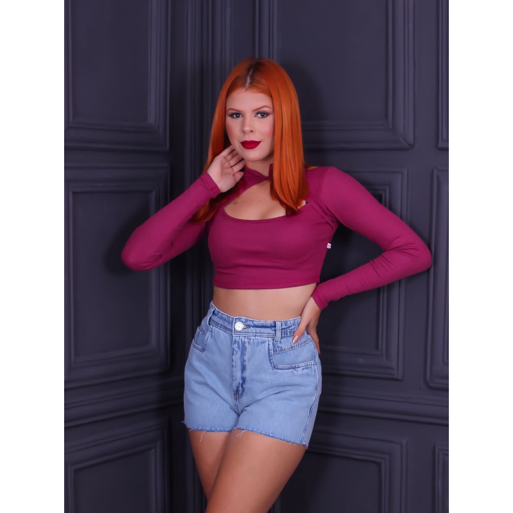 Short Jeans Feminino Cintura Alta Hot Pants Levanta Bumbum Barra No Laser Moda Blogueira Pomoção