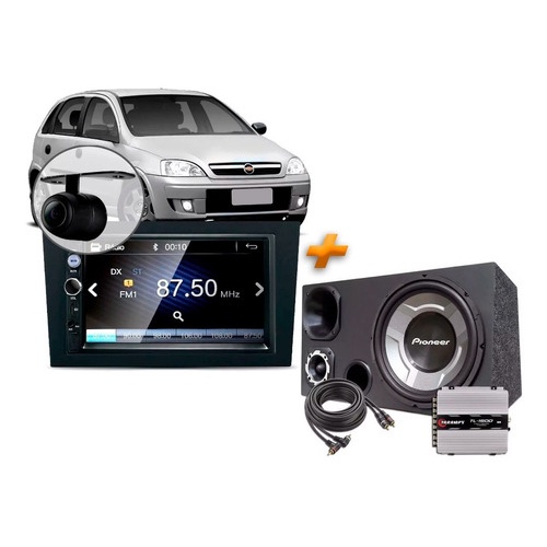 Multimídia Mp5 Corsa + Câmera + Moldura + Caixa + Modulo