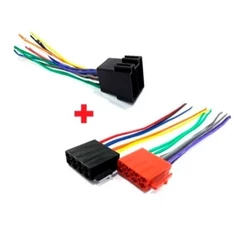 Kit Chicote Conector Macho e Femea 16 Vias Para Rádio Som Automotivo Universal