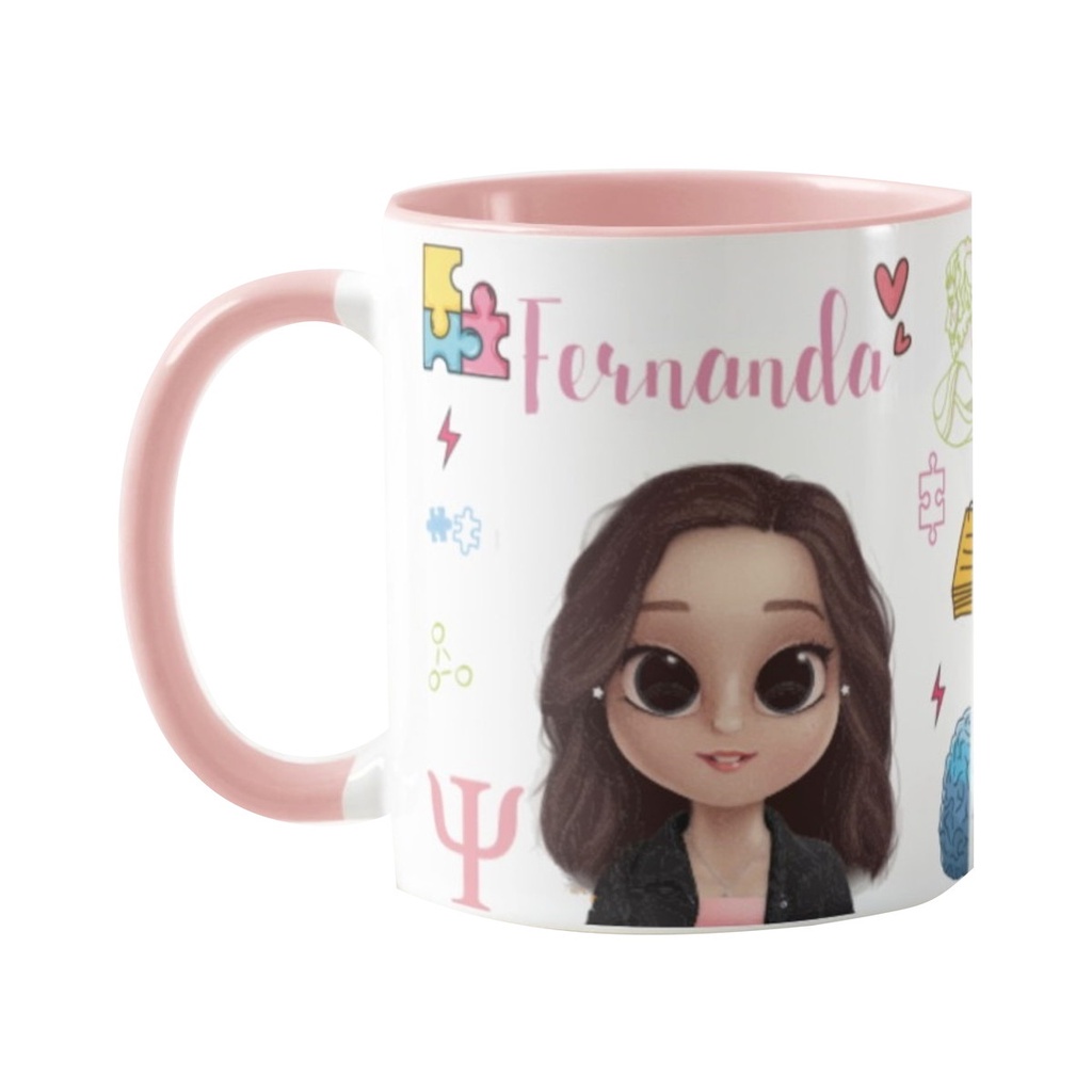 Caneca Personalizada Psicologia Presente Psicóloga Com Avatar E Nome