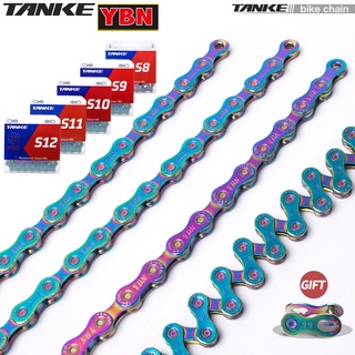 Corrente De Bicicleta TANKE YBN 8s 9s 10s 11s 12speed half hollow MTB/road bike chains Com cycling Botões Mágicos