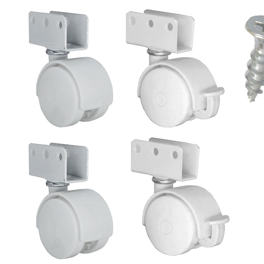 Rodinhas para Berço 15mm Chapa U - Kit com 4 Peças Fácil Instalação e Alta Resistência