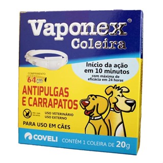 Coleira Vaponex 64cm - Antipulgas e Carrapatos P/ Cães em Oferta na Shopee