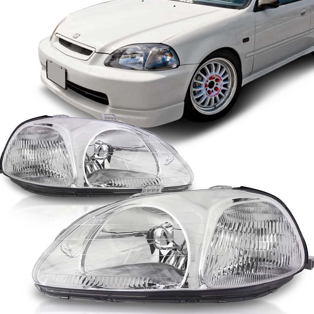 Par Farol Civic 96 97 98 Cromado em Oferta na Shopee