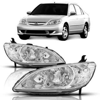 Par Farol Civic 2004 2005 2006 Foco Duplo Cromado em Oferta na Shopee