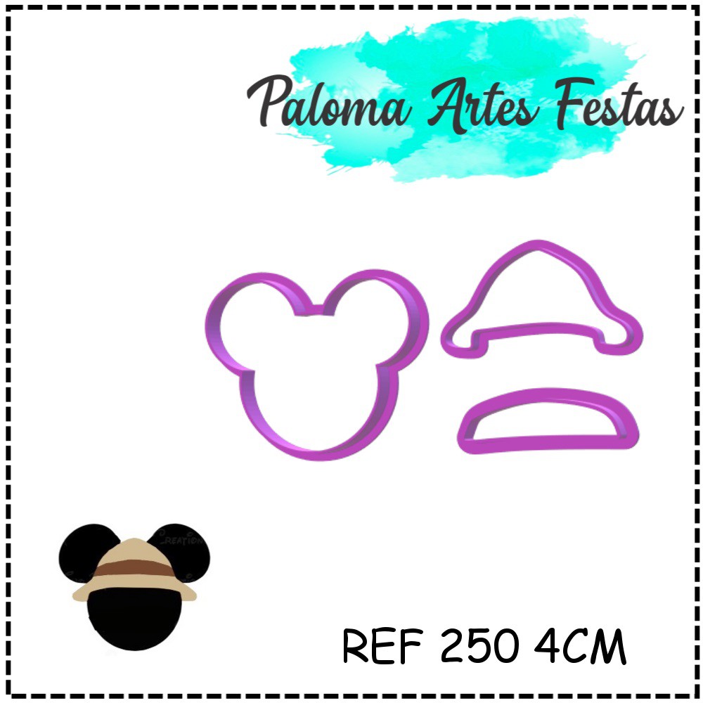 Cabeça Mickey Safari Pasta Americana Biscuit Cupcake Pla Pasta Americana Biscuit Cupcake