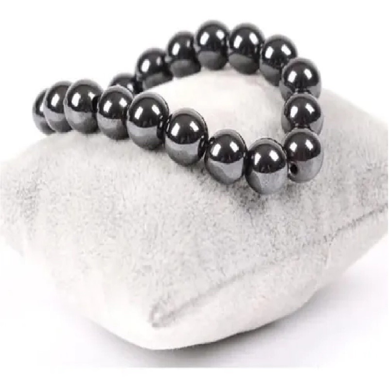 Pulseira Magnética de Hematita Unissex Pedra Natural 8mm em Oferta na Shopee