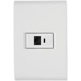 Conjunto de Rede Internet RJ45 Cat6 Cat 6 linha Liz Tramontina - Placa / Espelho 4x2 com 1 posto + 1 módulo de tomada para rede internet RJ45 Cat 6 Cat6 linha Liz Tramontina