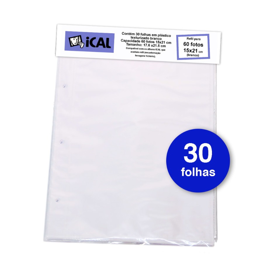 Refil De Álbum Para 60 Fotos 15x21 R6 Ical (para Álbum Fichário) em Oferta na Shopee