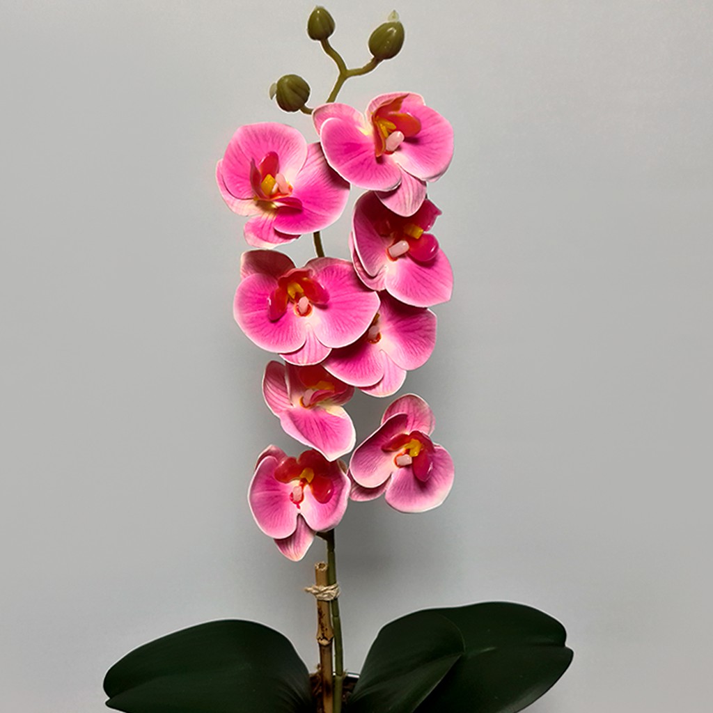 Orquídea Artificial 3D Silicone Vaso Espelhado Arranjo | Shopee Brasil
