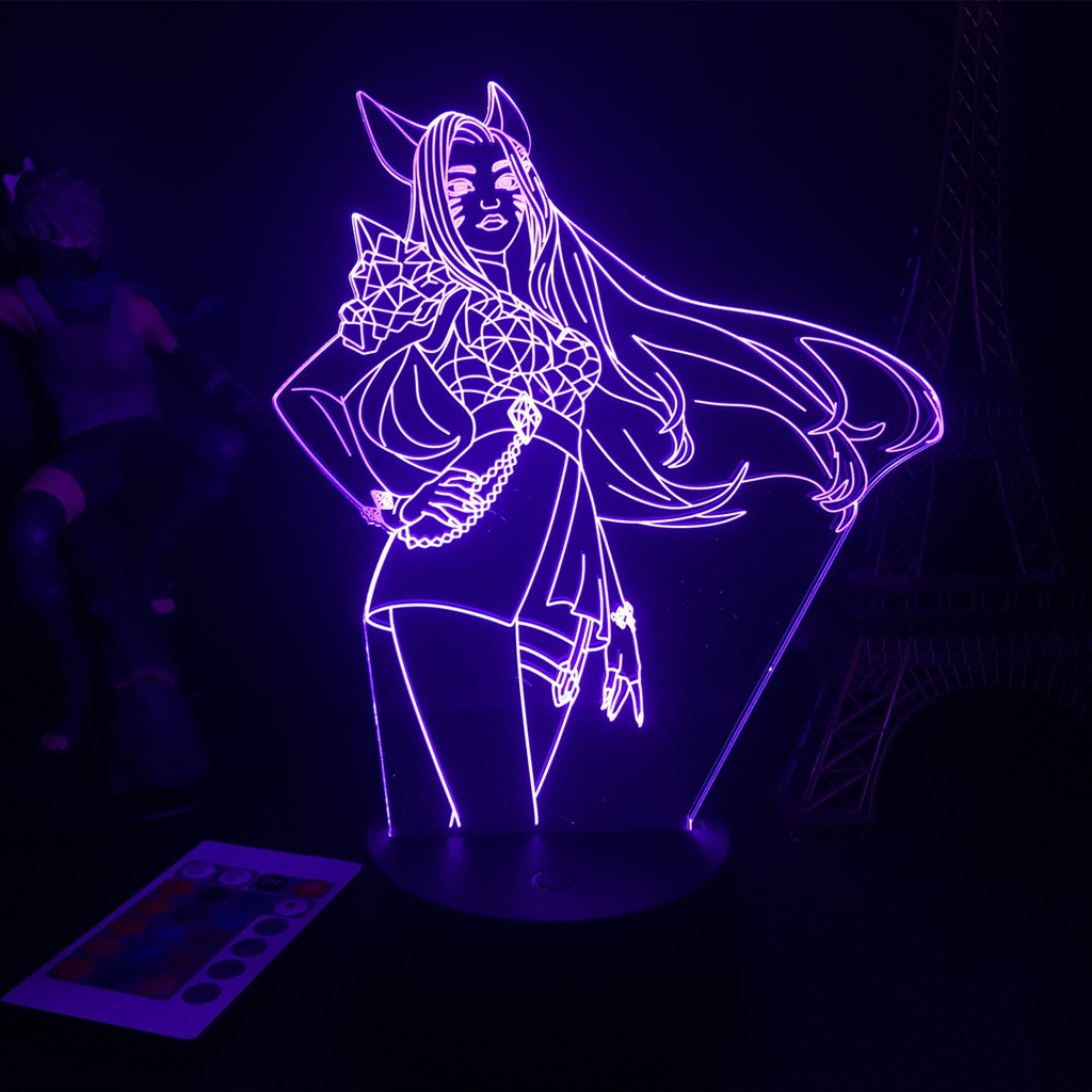 Hot Games LOL League of Legends Seraphine Acrylic Figurine LED Sensor Light Luminária acrílico led abajur