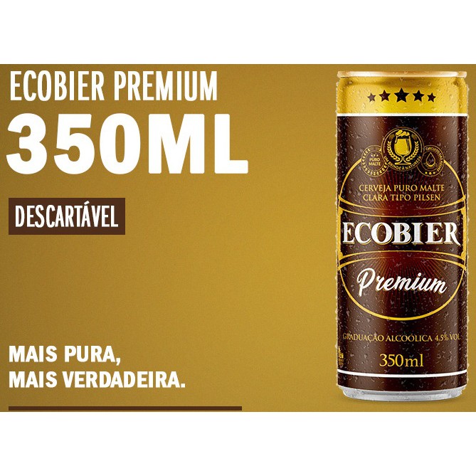 Cerveja Ecobier Premium Lata 350ml - Embalagem com 06 | Shopee Brasil