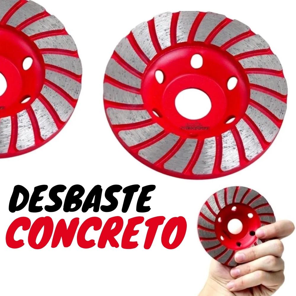 Disco Desbaste Diamantado Turbo Concreto Mármore Rebolo 100mm
