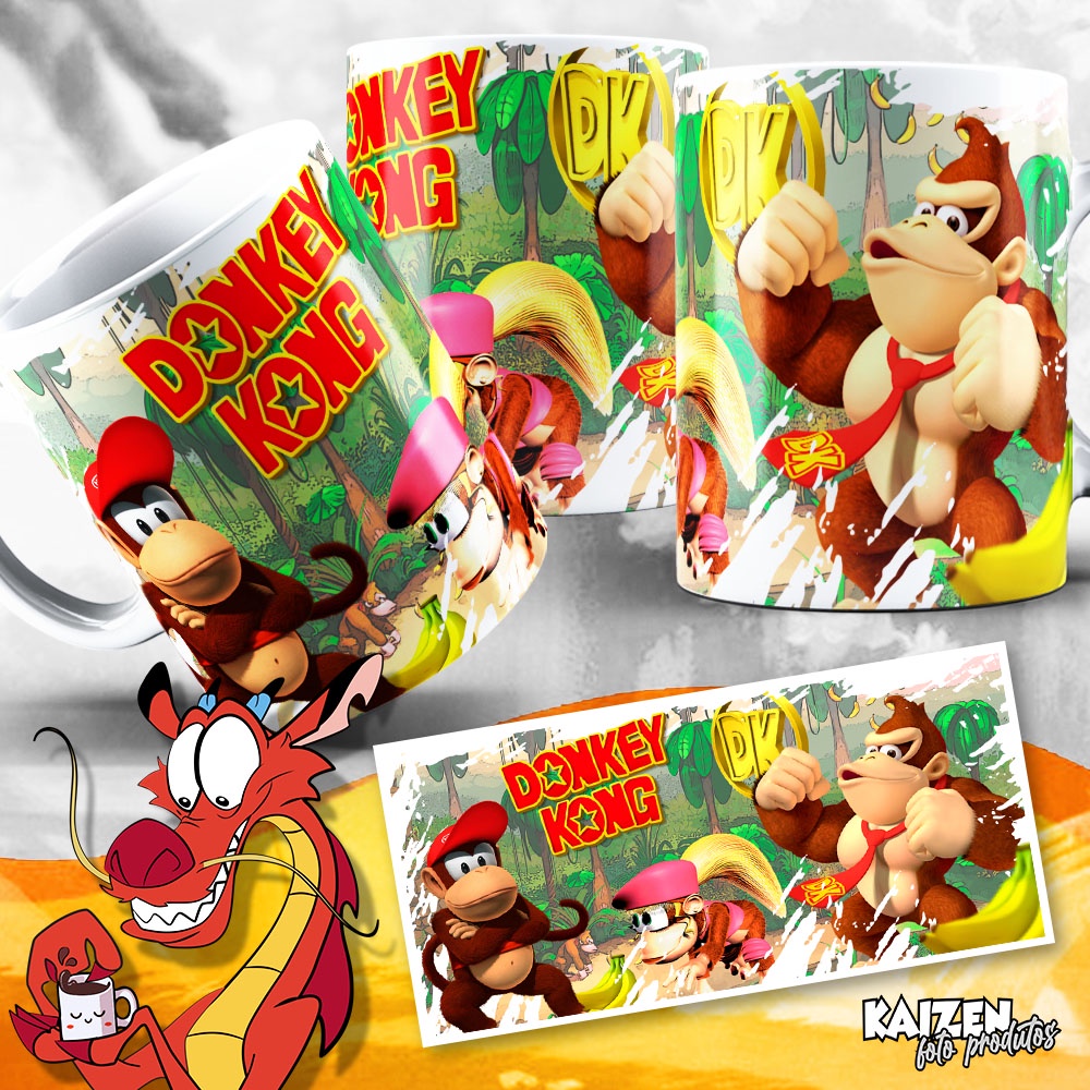 Caneca Donkey Kong (Super Nintendo) - Games Clássicos - Jogos Snes - Cerâmica