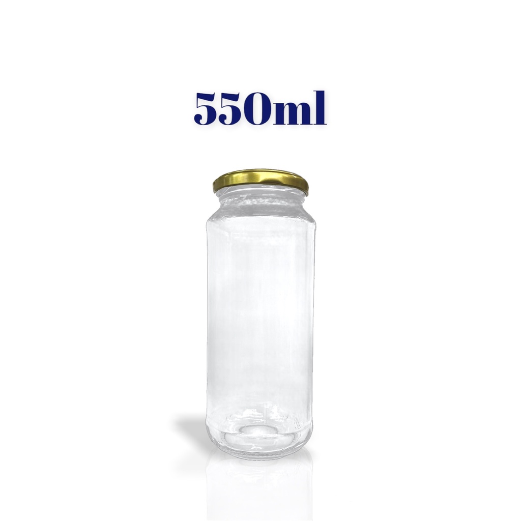 Pote de vidro conserva geleia 550ml com tampa kit com 5 para armazenamento de alimentos, porta mantimentos