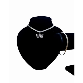 Kit Feminino Chora Agora Ri Depois Corrente e Pulseira Laminada Folheada a Prata 925 lá lindo