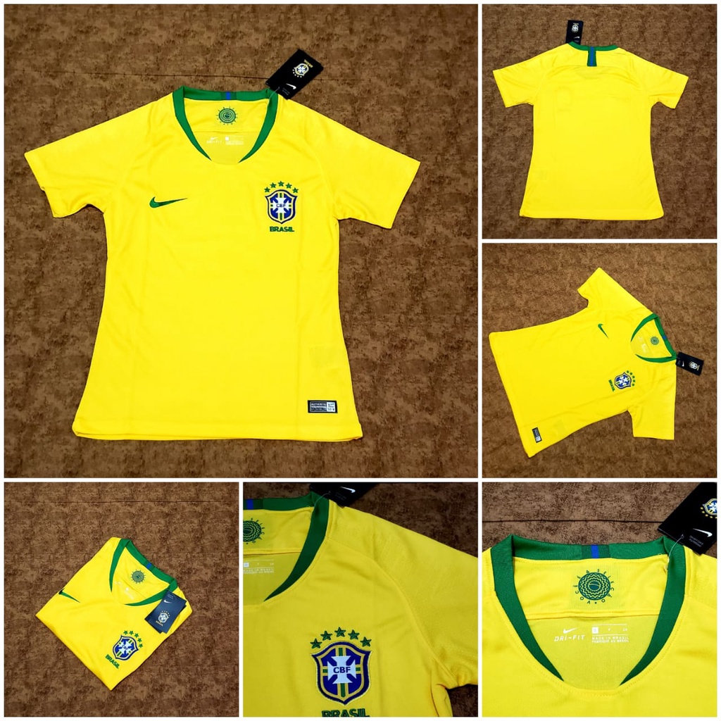 Camisa do Brasil Feminina Amarela Copa 2018 Seleção Brasileira  Tailandesa